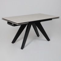 Стол раздвижной AV 2122 МДФ+керамика 1400 (2000)*850 серый, матовый CARMEN LIGHT GREY/черный купить в Минске