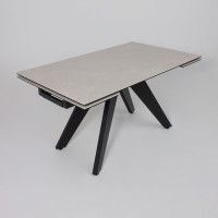 Стол раздвижной AV 2122 МДФ+керамика 1400 (2000)*850 серый, матовый CARMEN LIGHT GREY/черный купить в Минске