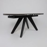 Стол раздвижной AV 2122 МДФ+керамика 1400 (2000)*850 серый, матовый CARMEN LIGHT GREY/черный купить в Минске