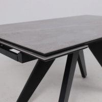 Стол раздвижной AV 2122 МДФ+керамика 1400 (2000)*850 серый, матовый LARKA GREY/черный купить в Минске