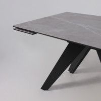 Стол раздвижной AV 2122 МДФ+керамика 1400 (2000)*850 серый, матовый LARKA GREY/черный купить в Минске