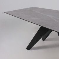 Стол раздвижной AV 2122 МДФ+керамика 1400 (2000)*850 серый, матовый LARKA GREY/черный купить в Минске