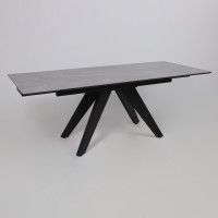 Стол раздвижной AV 2122 МДФ+керамика 1400 (2000)*850 серый, матовый LARKA GREY/черный купить в Минске