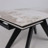 Стол раздвижной AV 2122 МДФ+керамика 1400 (2000)*850 белый, глянцевый PANDORA/черный купить в Минске Стол раздвижной AV 2122 МДФ+керамика 1400 (2000)*850 белый, глянцевый PANDORA/черный купить в Минске