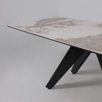 Стол раздвижной AV 2122 МДФ+керамика 1400 (2000)*850 белый, глянцевый PANDORA/черный купить в Минске