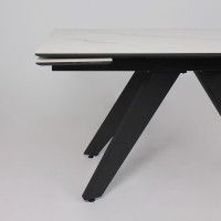 Стол раздвижной AV 2122 МДФ+керамика 1400 (2000)*850 белый, матовый SNOW WHITE/черный купить в Минске Стол раздвижной AV 2122 МДФ+керамика 1400 (2000)*850 белый, матовый SNOW WHITE/черный купить в Минске