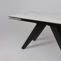 Стол раздвижной AV 2122 МДФ+керамика 1400 (2000)*850 белый, матовый SNOW WHITE/черный купить в Минске Стол раздвижной AV 2122 МДФ+керамика 1400 (2000)*850 белый, матовый SNOW WHITE/черный купить в Минске