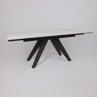 Стол раздвижной AV 2122 МДФ+керамика 1400 (2000)*850 белый, матовый SNOW WHITE/черный купить в Минске Стол раздвижной AV 2122 МДФ+керамика 1400 (2000)*850 белый, матовый SNOW WHITE/черный купить в Минске