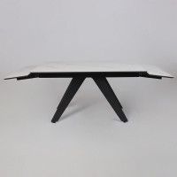 Стол раздвижной AV 2122 МДФ+керамика 1400 (2000)*850 белый, матовый SNOW WHITE/черный купить в Минске Стол раздвижной AV 2122 МДФ+керамика 1400 (2000)*850 белый, матовый SNOW WHITE/черный купить в Минске