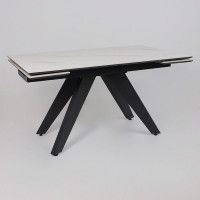 Стол раздвижной AV 2122 МДФ+керамика 1400 (2000)*850 белый, матовый SNOW WHITE/черный купить в Минске Стол раздвижной AV 2122 МДФ+керамика 1400 (2000)*850 белый, матовый SNOW WHITE/черный купить в Минске