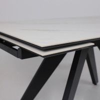 Стол раздвижной AV 2122 МДФ+керамика 1400 (2000)*850 белый, матовый SNOW WHITE/черный купить в Минске Стол раздвижной AV 2122 МДФ+керамика 1400 (2000)*850 белый, матовый SNOW WHITE/черный купить в Минске