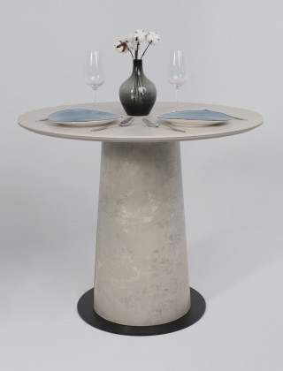Стол AV 2317 МДФ+керамика 900*900 матовый CARMEN LIDHT GREY/черный+HPL Бетао купить в Минске
