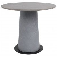 Стол AV 2317 МДФ+керамика 900*900 матовый LARKA GREY/черный+HPL Будда