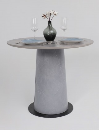 Стол AV 2317 МДФ+керамика 900*900 матовый LARKA GREY/черный+HPL Будда купить в Минске