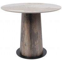 Стол AV 2317 МДФ+керамика 900*900 белый, глянцевый PANDORA/черный+HPL Ипанема