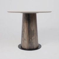 Стол AV 2317 МДФ+керамика 900*900 белый, глянцевый PANDORA/черный+HPL Ипанема купить в Минске