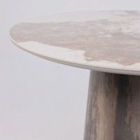 Стол AV 2317 МДФ+керамика 900*900 белый, глянцевый PANDORA/черный+HPL Ипанема купить в Минске