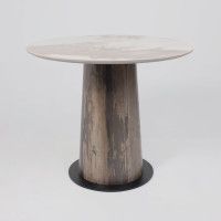 Стол AV 2317 МДФ+керамика 900*900 белый, глянцевый PANDORA/черный+HPL Ипанема купить в Минске