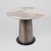 Стол AV 2317 МДФ+керамика 900*900 белый, глянцевый PANDORA/черный+HPL Ипанема купить в Минске