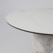 Стол AV 2317 МДФ+керамика 900*900 белый, матовый SNOW WHITE/черный+HPL Виктори натуральный купить в Минске