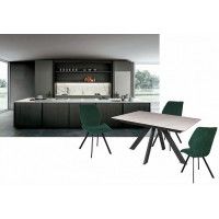 Стол раздвижной ELIOT 160 (черный/керамика мрамор белый) купить в Минске