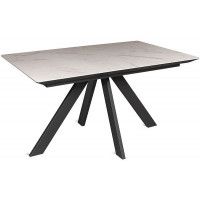Стол раздвижной ELIOT 160 (черный/керамика мрамор белый)