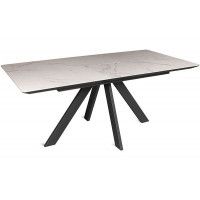 Стол раздвижной ELIOT 160 (черный/керамика мрамор белый) купить в Минске