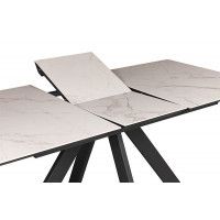 Стол раздвижной ELIOT 160 (черный/керамика мрамор белый) купить в Минске