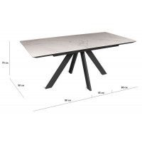 Стол раздвижной ELIOT 160 (черный/керамика мрамор белый) купить в Минске