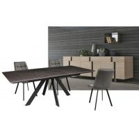 Стол раздвижной ELIOT 160 (черный/керамика мрамор черный) купить в Минске