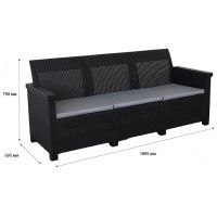 Диван трехместный Adriano Basegi 3 темно-серый купить в Минске Диван трехместный Adriano Basegi 3 темно-серый купить в Минске