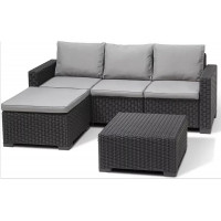 Набор садовой мебели California 3 Seater (трёхместный диван, пуф, столик) графит купить в Минске