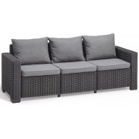 Набор садовой мебели California 3 Seater (трёхместный диван, пуф, столик) графит купить в Минске