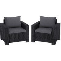 Набор уличной мебели (два кресла) California графит Набор уличной мебели (два кресла) California графит
