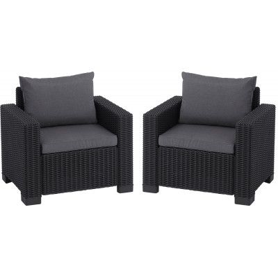 Набор уличной мебели (два кресла) California графит купить в Минске