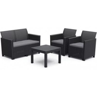 Комплект мебели Claire 2-seater Set (2х-местный диван, 2 кресла, столик) графит