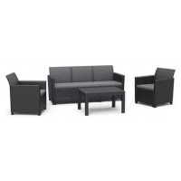 Комплект мебели Claire 3-seater Set (3х-местный диван, 2 кресла, столик) графит