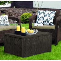 Набор уличной мебели Corfu BOX Set (диван двухместный, стол-сундук, 2 кресла) коричневый купить в Минске