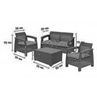 Набор уличной мебели Corfu BOX Set (диван двухместный, стол-сундук, 2 кресла) коричневый купить в Минске