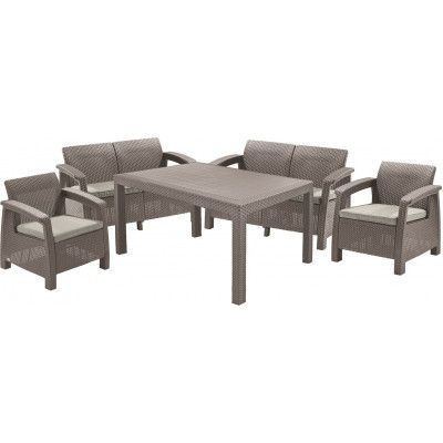 Набор уличной мебели CORFU FIESTA (две скамьи , стол, два кресла) капучино купить в Минске