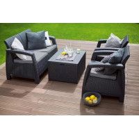 Набор уличной мебели Corfu II Box Set (диван двухместный, стол-сундук, 2 кресла) графит купить в Минске