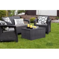 Набор уличной мебели Corfu II Box Set (диван двухместный, стол-сундук, 2 кресла) графит купить в Минске