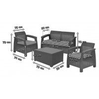 Набор уличной мебели Corfu II Box Set (диван двухместный, стол-сундук, 2 кресла) графит купить в Минске
