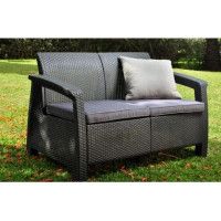 Скамья двухместная CORFU II LOVE SEAT графит купить в Минске