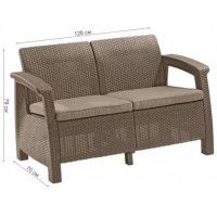 Скамья двухместная CORFU LOVE SEAT капучино купить в Минске
