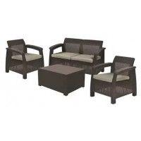 Набор садовой мебели Corfu Set (Корфу Сэт) коричневый Набор садовой мебели Corfu Set (Корфу Сэт) коричневый