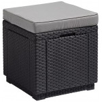 Пуф садовый с подушкой Cube графит