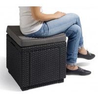Пуф садовый с подушкой Cube графит купить в Минске Пуф садовый с подушкой Cube графит купить в Минске