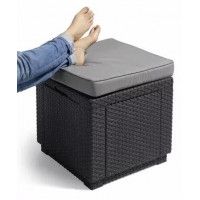 Пуф садовый с подушкой Cube графит купить в Минске Пуф садовый с подушкой Cube графит купить в Минске