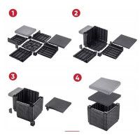 Пуф садовый с подушкой Cube графит купить в Минске Пуф садовый с подушкой Cube графит купить в Минске